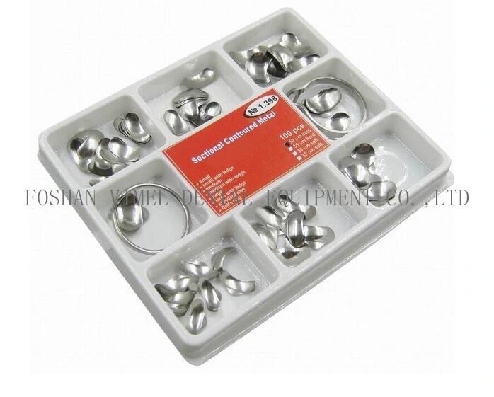 Dental Orthodontic Material Matrix Sectional Contoured Metal Matrices + 2 Rings Full Kit