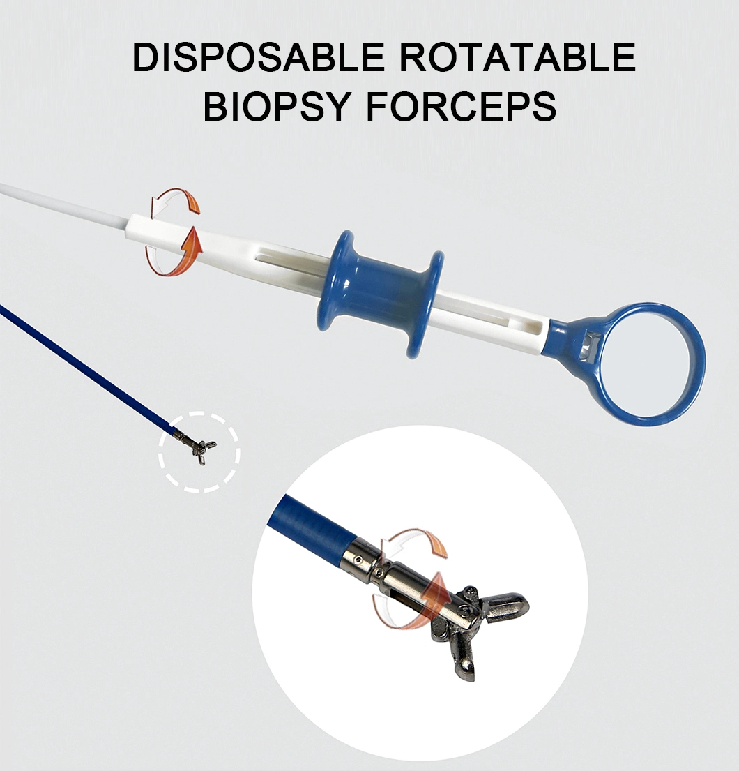 Medical Instruments Disposable Rotatable Biopsy Forceps for Endoscopy Tissue Sampling