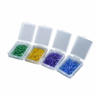 100 pièces/boîte plastique orthodontie dentaire jetable Poly Wedge avec trous