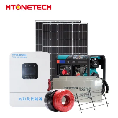 Htonetech off Grid Solar System Fournisseurs Chine 5kw 193kw OEM Bon Prix 48 Volt Mono Panneaux Solaires Générateur Diesel Matrice Hybride sur le Système Solaire de Grille