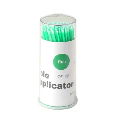 Applicateur jetable de microbrosse d'extension de cils de brosse dentaire verte